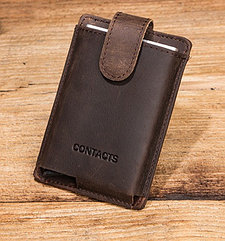 Кожаный бокс для кредитных карт "Contacts"- кардхолдер. RFID Protected.