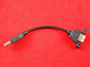 Кабель с креплениями USB-A (мама) на USB-A (папа), черный, 160 мм