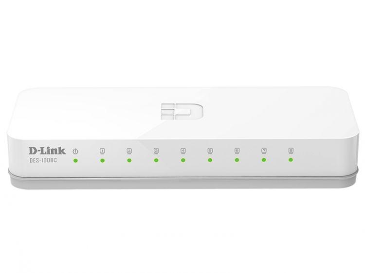 Неуправляемый коммутатор D-Link DES-1008C/A1A, 10/100, 8-портовый