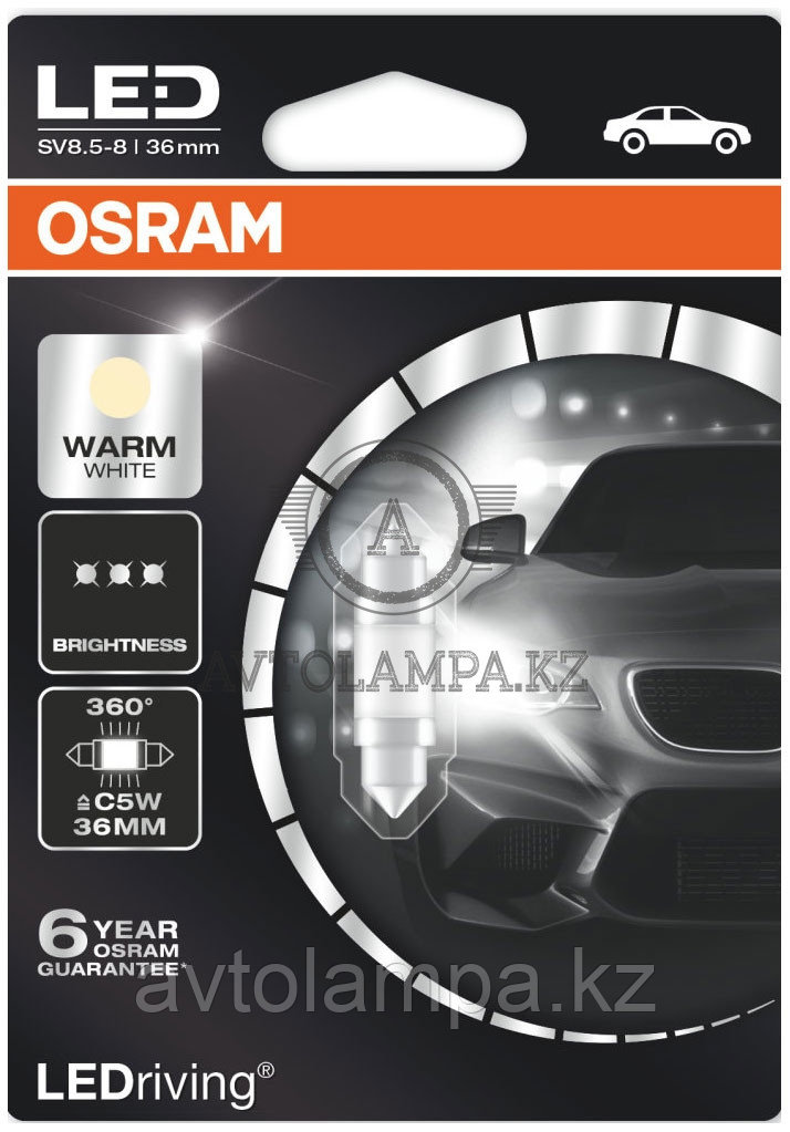 6498WW-01B C5W 4000К теплый белый OSRAM (36mm) Festoon