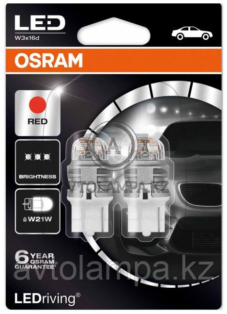 7905R-02B W21W premium красный OSRAM t20 7440