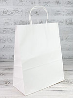 Белый бумажный крафт-пакет. 25*33*15 см