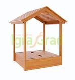 Детская песочница IgraGrad с деревянной крышей, фото 2