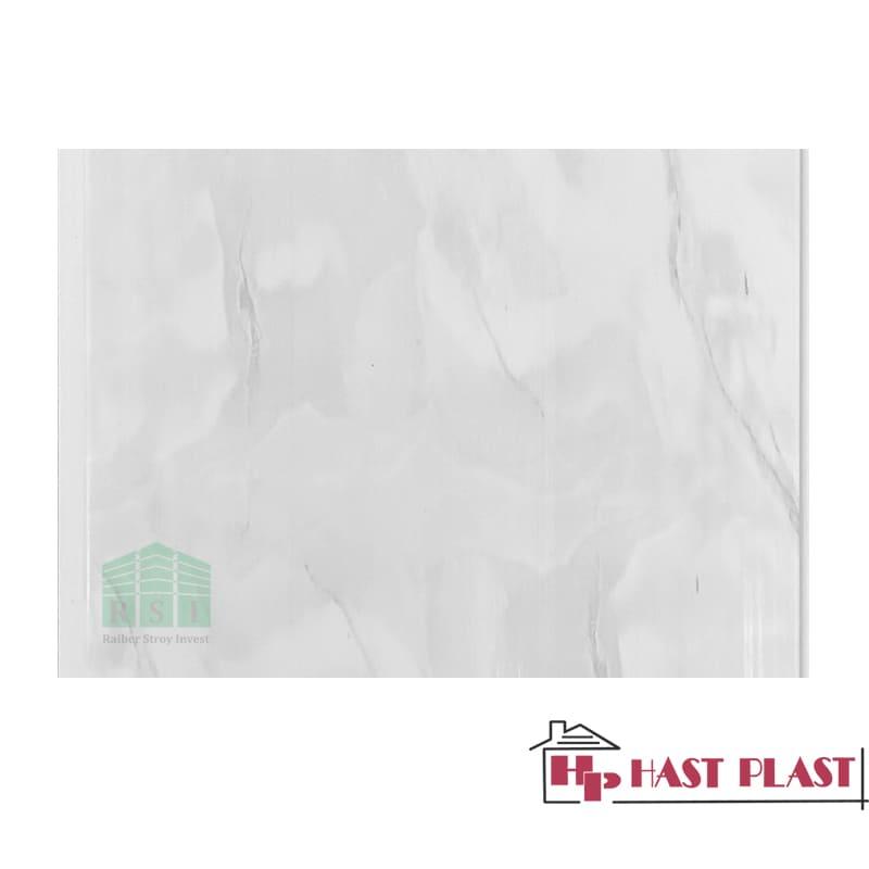Стеновая ПВХ панель "Hast Plast" 4 метра (серый мрамор глянцевый)