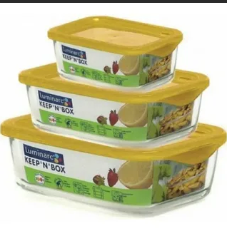 Набор прямоугольных контейнеров для пищи LUMINARC Keep'n'Box