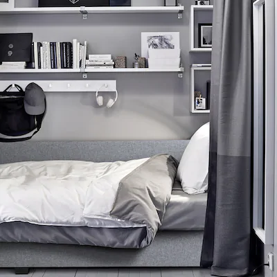 Кровать-кушетка НЭРСНЕС Сандсбру, серый 80x200 см. ИКЕА, IKEA - фото 5 - id-p82365741