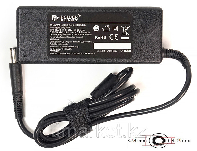 Блок питания для ноутбуков PowerPlant DELL 220V, 19.5V 90W 4.62A (7.4*5.0)