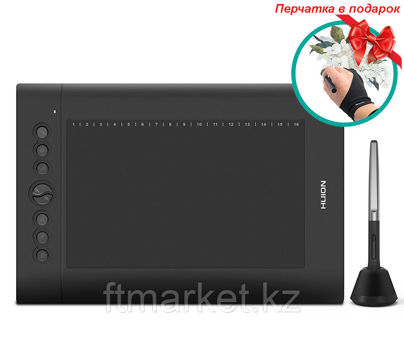 Графический планшет Huion H610Pro V2 + перчатка