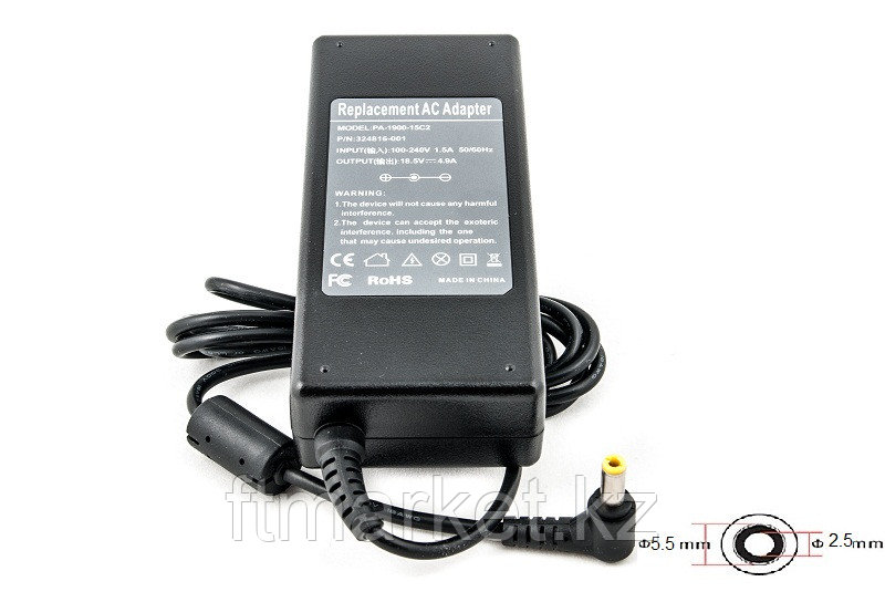 Блок питания для ноутбуков PowerPlant HP 220V, 18.5V 90W 4.9A (5.5*2.5)