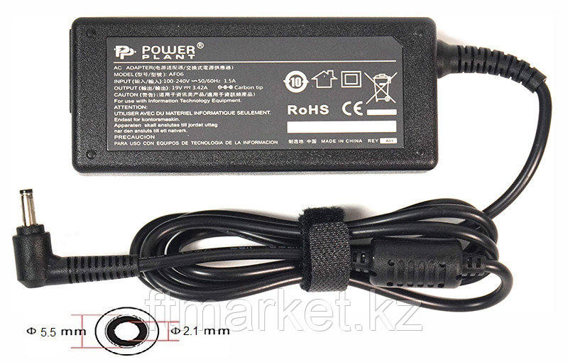 Блок питания для ноутбуков PowerPlant ACER 220V, 19V 65W 3.42A (5.5*2.1)