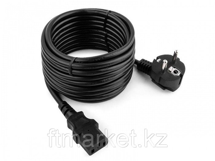 Кабель питания Cablexpert PC-186-VDE-5M, 5.0м, Schuko- C13, VDE, 10А, черный, с заземлением