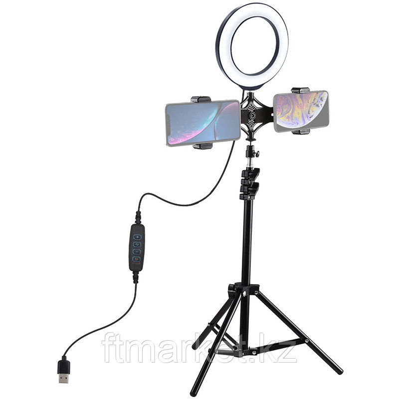 Кольцевая USB LED лампа Puluz PKT3036 6.2" + штатив 1.1 м