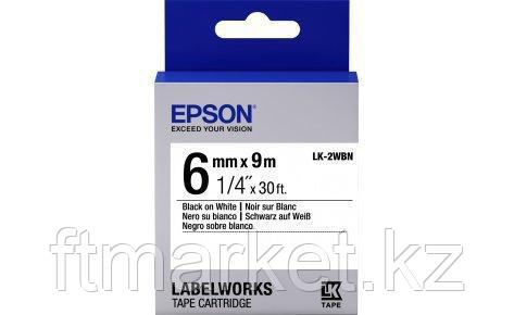 Лента Epson C53S652003 LK-2WBN Стандартная лента 6мм, Бел./Черн.,9м