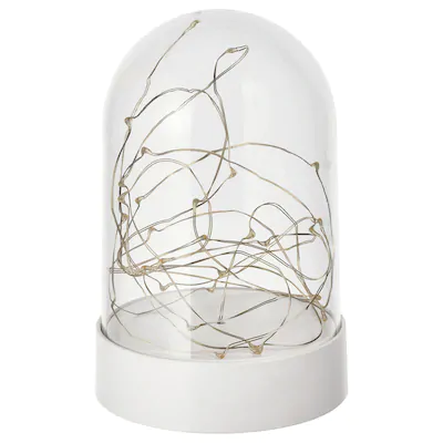 Декоративная подсветка,ФОРТЙЮСНИНГ , светодиоды, с батарейным питанием/клош белый 18 см. ИКЕА, IKEA