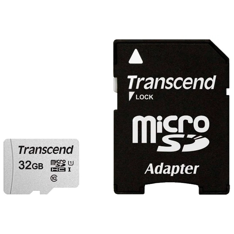 Карта памяти MicroSD Transcend Class 10 U1 TS32GUSD300S-A (32GB) - фото 1 - id-p76254522