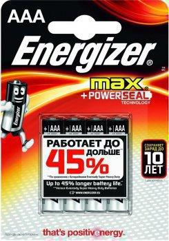 Элемент питания LR03 AAA Energizer MAX Alkaline 4 штуки в блистере