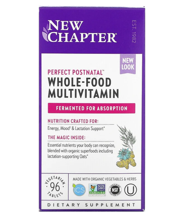 New Chapter, Perfect Postnatal, мультивитамины из цельных продуктов, 96 вегетарианских таблеток