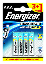 Элемент питания LR03 АAA Energizer MAXIMUM Alkaline 3+1 штуки в блистере АКЦИЯ