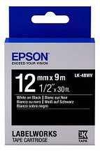 Лента Epson C53S654012 LC-4TBN9 Прозрачная лента 12мм, Прозр./Черн., 9м
