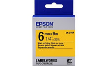 Лента Epson C53S652002 LK-2YBP Пастельная лента 6мм, Желт./Черн.,9м