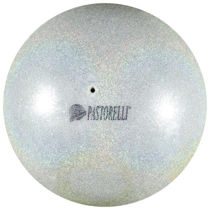 Мяч Pastorelli Glitter HIGH VISION, 4046 серебро/желтый 18 см