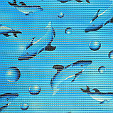 Коврик для ванной комнаты 1,30х15 м "Дельфины" цвет голубой, фото 2
