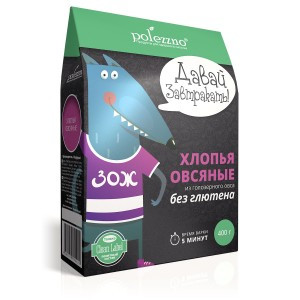 POLEZZNO Хлопья овсяные без глютена,400 гр