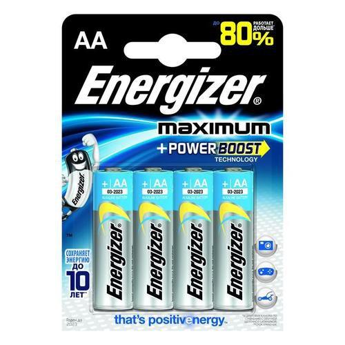 Элемент питания LR6 AA Energizer MAXIMUM Alkaline 4 штуки в блистере
