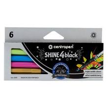 Набор маркеров для декорирования Centropen "Shine4black" 6цв., метал., пулевид., 2,5 мм, карт.европ