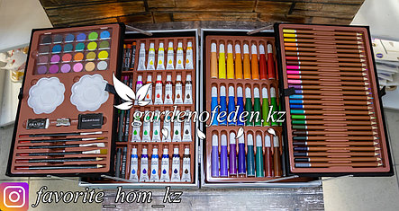 Набор юного художника для рисования творчества в чемоданчике. Материал: Пластик/Металл. Цвет: Разные цвета., фото 2