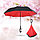 Умный зонт Наоборот, цвет красный + черный, фото 2