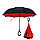 Умный зонт Наоборот, цвет красный + черный, фото 4