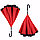 Умный зонт Наоборот, цвет красный + черный, фото 5