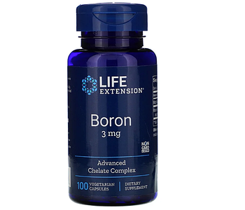 Life Extension, Boron, 3 мг, 100 вегетарианских капсул