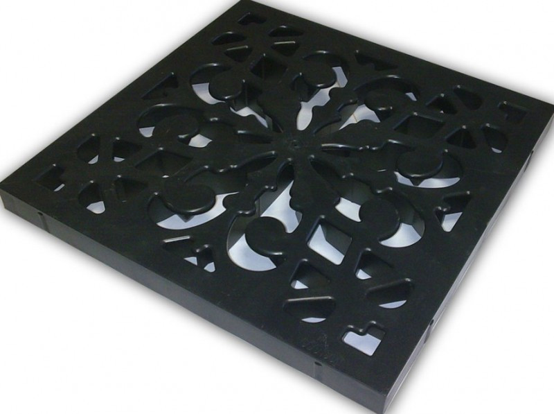 Решётка пластиковая декоративная к дождеприемнику (чёрный) - фото 1 - id-p82598682