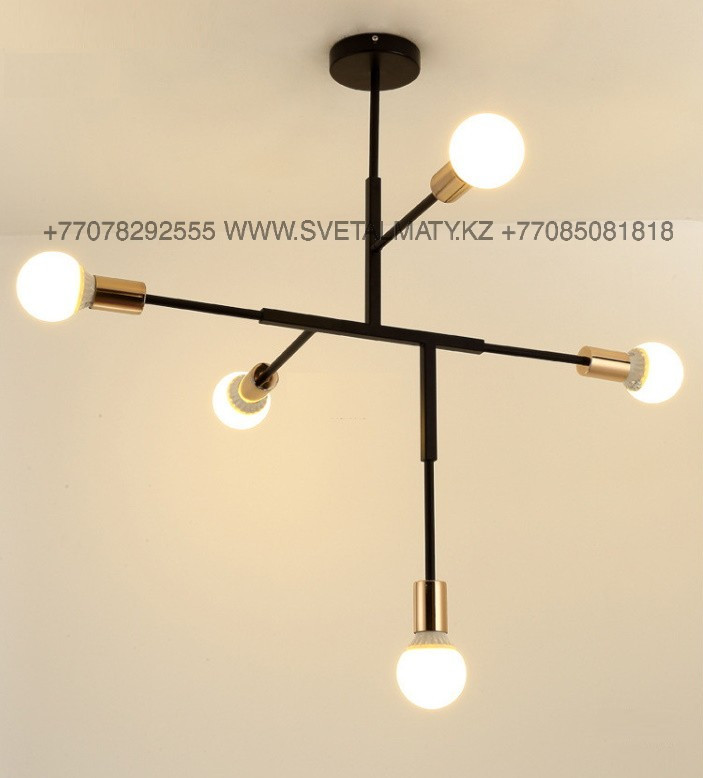 Люстра черный-золотой минимализм в модерне (Black Gold Chandelier ...