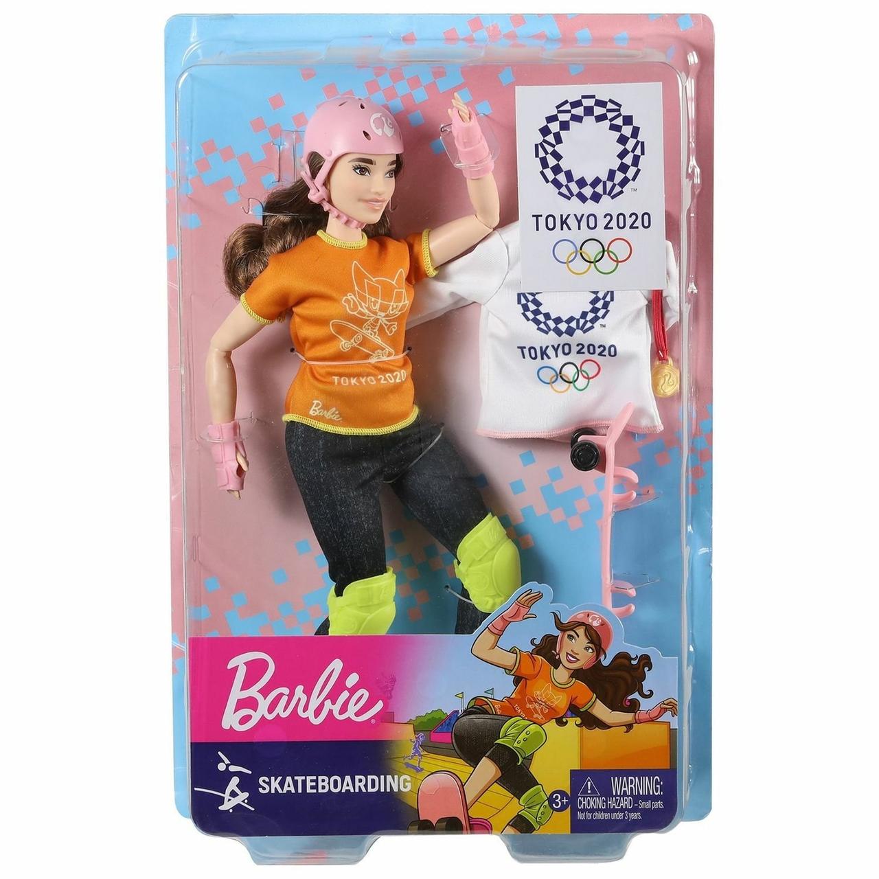 Barbie Игровой набор "Олимпийская спортсменка Скейбордистка" (пышная) - фото 1 - id-p82600334
