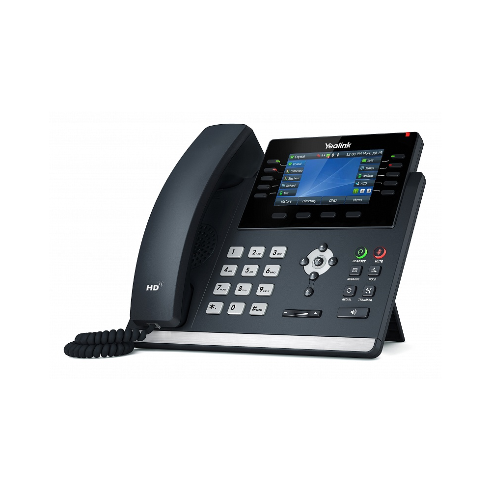 Yealink SIP-T46U SIP-телефон (цветной экран, 2 порта USB, 16 аккаунтов, BLF,  PoE, GigE) без БП