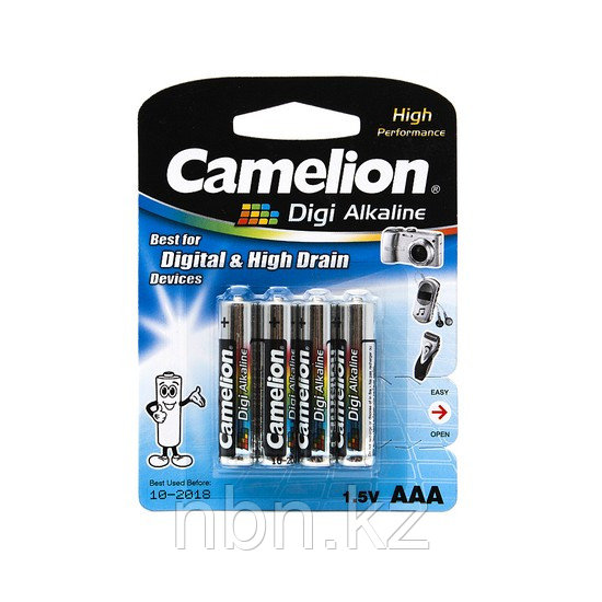 Батарейка CAMELION Digi Alkaline LR03-BP4DG 4 шт. в блистере - фото 1 - id-p82622719