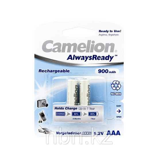 Аккумулятор CAMELION AlwaysReady Rechargeable Ni-MH NH-AAA900ARBP2 2 шт. в блистере - фото 1 - id-p82622598