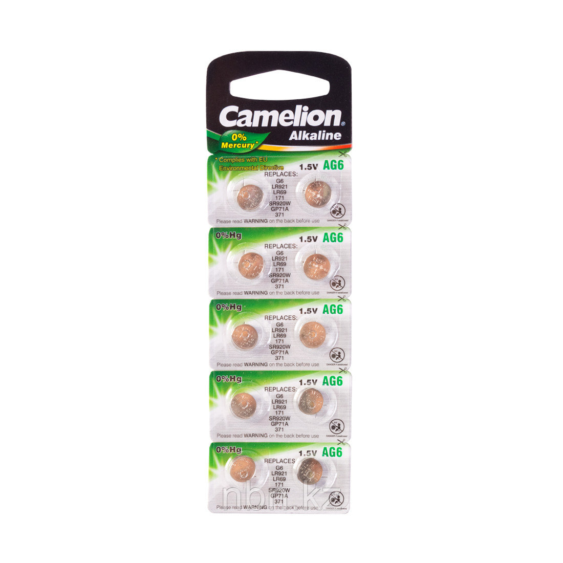 Батарейка CAMELION Alkaline AG6-BP10(0%Hg) 10 шт. в блистере - фото 1 - id-p82622712