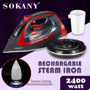 Утюг паровой беспроводной с керамической подошвой Sokany Steam Iron 2400W