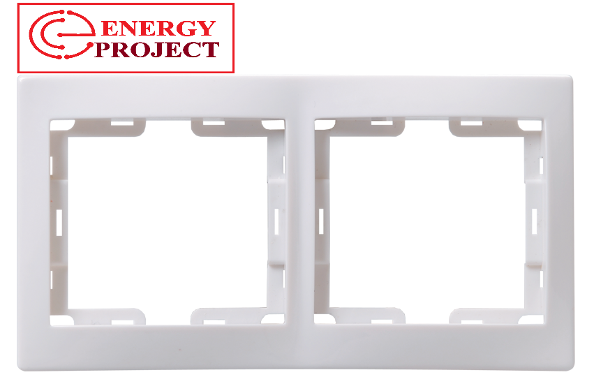Рамка 2-местная  горизонтальная РГ-2-КБ КВАРТА белый IEK