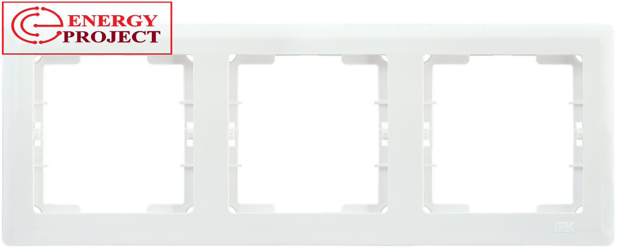 Рамка 3-местная  горизонтальная  КВАРТА белый IEK