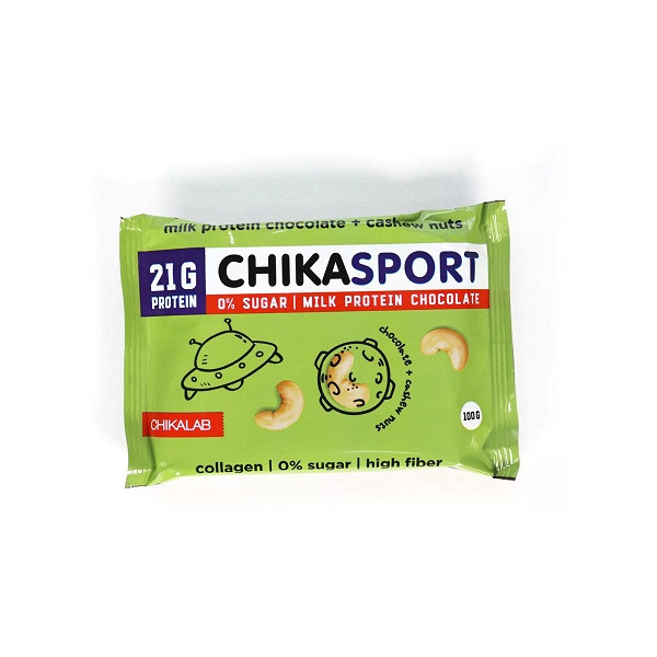 Протеиновый шоколад Chikalab - Chika Sport (Молочный c кешью), 100 гр