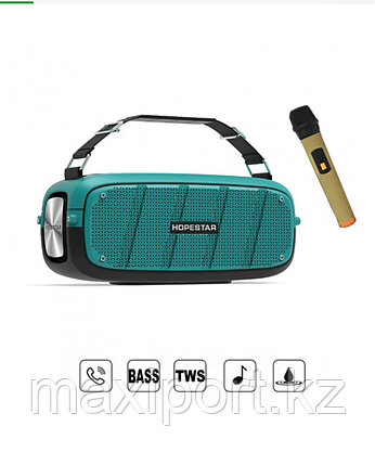 Портативная колонка Hopestar A20 Pro Blue
(в комплекте беспроводной микрофон для караоке)., фото 2