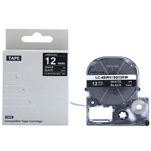 Картридж (LC-4BWV) для Epson LabelWorks LW-300, LW-400 (лента 12mmx8m) ,белый на черном