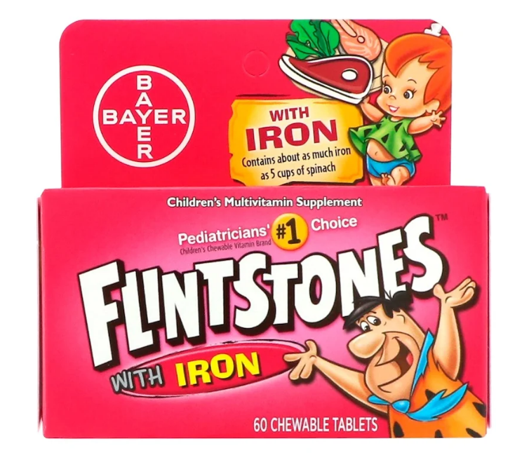 Flintstones, Детский поливитамин с железом, фруктовые вкусы, 60 жевательных таблеток