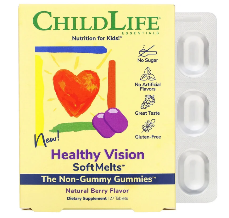 ChildLife, Healthy Vision SoftMelts, Natural Berry Flavor, 27 Tablets