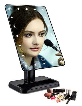 Зеркало косметическое для макияжа с LED подсветкой Magic Makeup Mirror (Черный), фото 2